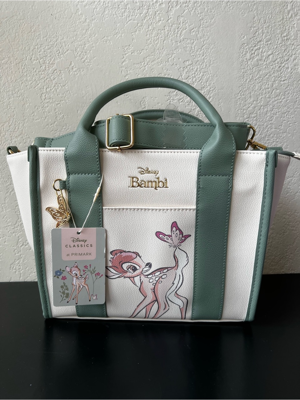 NWT Disney x Primark Bambi Faux Leather Tote Bag with Crossbody Strap